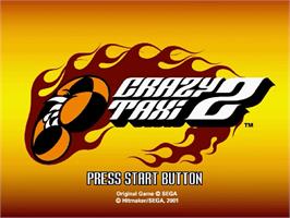 Title screen of Crazy Taxi 2 on the Sega Dreamcast.