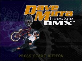 Title screen of Dave Mirra Freestyle BMX on the Sega Dreamcast.