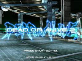 Title screen of Dead or Alive 2 on the Sega Dreamcast.