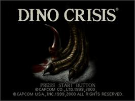 Title screen of Dino Crisis on the Sega Dreamcast.