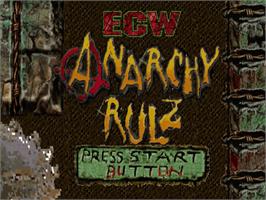 Title screen of ECW Anarchy Rulz on the Sega Dreamcast.