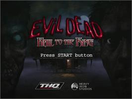 Title screen of Evil Dead: Hail to the King on the Sega Dreamcast.
