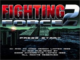 Title screen of Fighting Force 2 on the Sega Dreamcast.