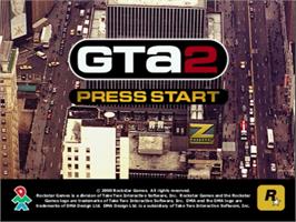 Title screen of Grand Theft Auto 2 on the Sega Dreamcast.