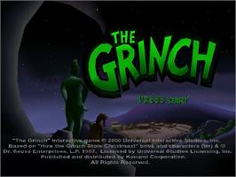 Title screen of Grinch on the Sega Dreamcast.