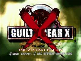 Title screen of Guilty Gear X on the Sega Dreamcast.
