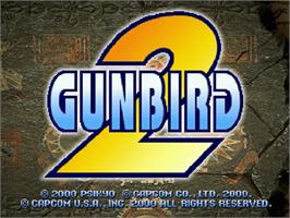 Title screen of Gunbird 2 on the Sega Dreamcast.