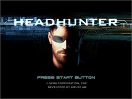 Title screen of Headhunter on the Sega Dreamcast.