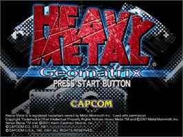 Title screen of Heavy Metal Geomatrix on the Sega Dreamcast.