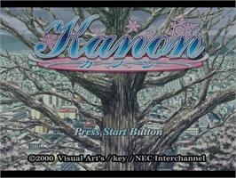 Title screen of Kanon on the Sega Dreamcast.