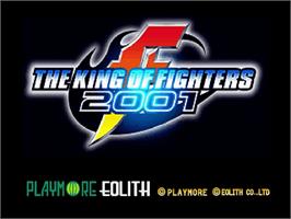 Title screen of King of Fighters 2001 on the Sega Dreamcast.