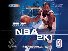 Title screen of NBA 2K1 on the Sega Dreamcast.