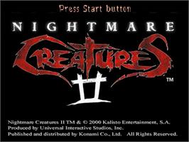 Title screen of Nightmare Creatures 2 on the Sega Dreamcast.