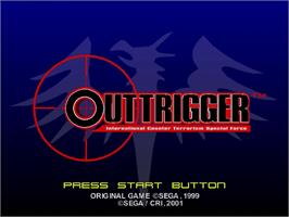 Title screen of OutTrigger on the Sega Dreamcast.