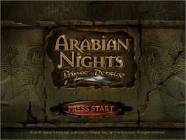 Title screen of Prince of Persia: Arabian Nights on the Sega Dreamcast.