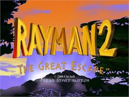 Title screen of Rayman 2: The Great Escape on the Sega Dreamcast.