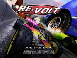 Title screen of Re-Volt on the Sega Dreamcast.