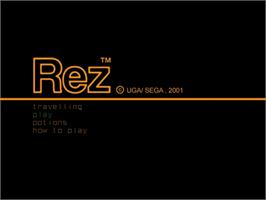 Title screen of Rez on the Sega Dreamcast.