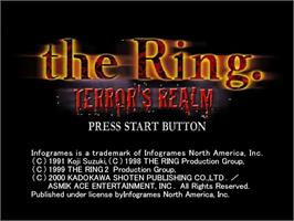 Title screen of Ring: Terror's Realm on the Sega Dreamcast.