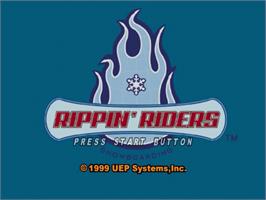 Title screen of Rippin' Riders Snowboarding on the Sega Dreamcast.