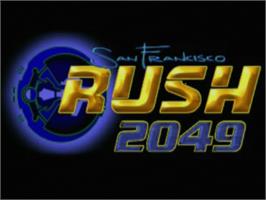 Title screen of San Francisco Rush 2049 on the Sega Dreamcast.