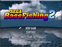 Title screen of Sega Bass Fishing 2 on the Sega Dreamcast.