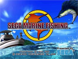 Title screen of Sega Marine Fishing on the Sega Dreamcast.