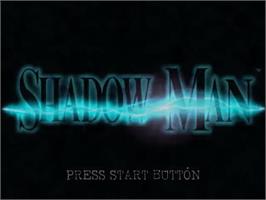 Title screen of Shadow Man on the Sega Dreamcast.