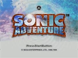 Title screen of Sonic Adventure on the Sega Dreamcast.