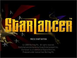 Title screen of StarLancer on the Sega Dreamcast.