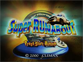 Title screen of Super Runabout: San Francisco Edition on the Sega Dreamcast.