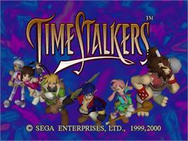 Title screen of Time Stalkers on the Sega Dreamcast.
