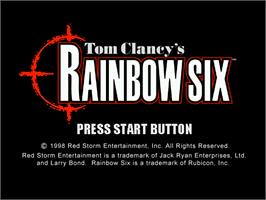 Title screen of Tom Clancy's Rainbow Six: Rogue Spear on the Sega Dreamcast.