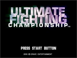 Title screen of Ultimate Fighting Championship on the Sega Dreamcast.