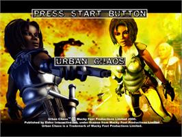Title screen of Urban Chaos on the Sega Dreamcast.