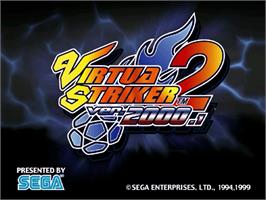Title screen of Virtua Striker 2 Ver. 2000 on the Sega Dreamcast.