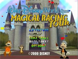 Title screen of Walt Disney World Quest: Magical Racing Tour on the Sega Dreamcast.