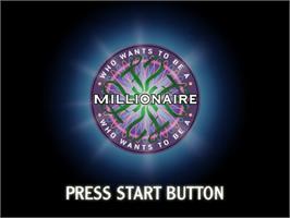 Title screen of Who Wants to Be a Millionaire? on the Sega Dreamcast.