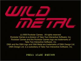 Title screen of Wild Metal on the Sega Dreamcast.