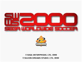Title screen of Worldwide Soccer 2000 on the Sega Dreamcast.