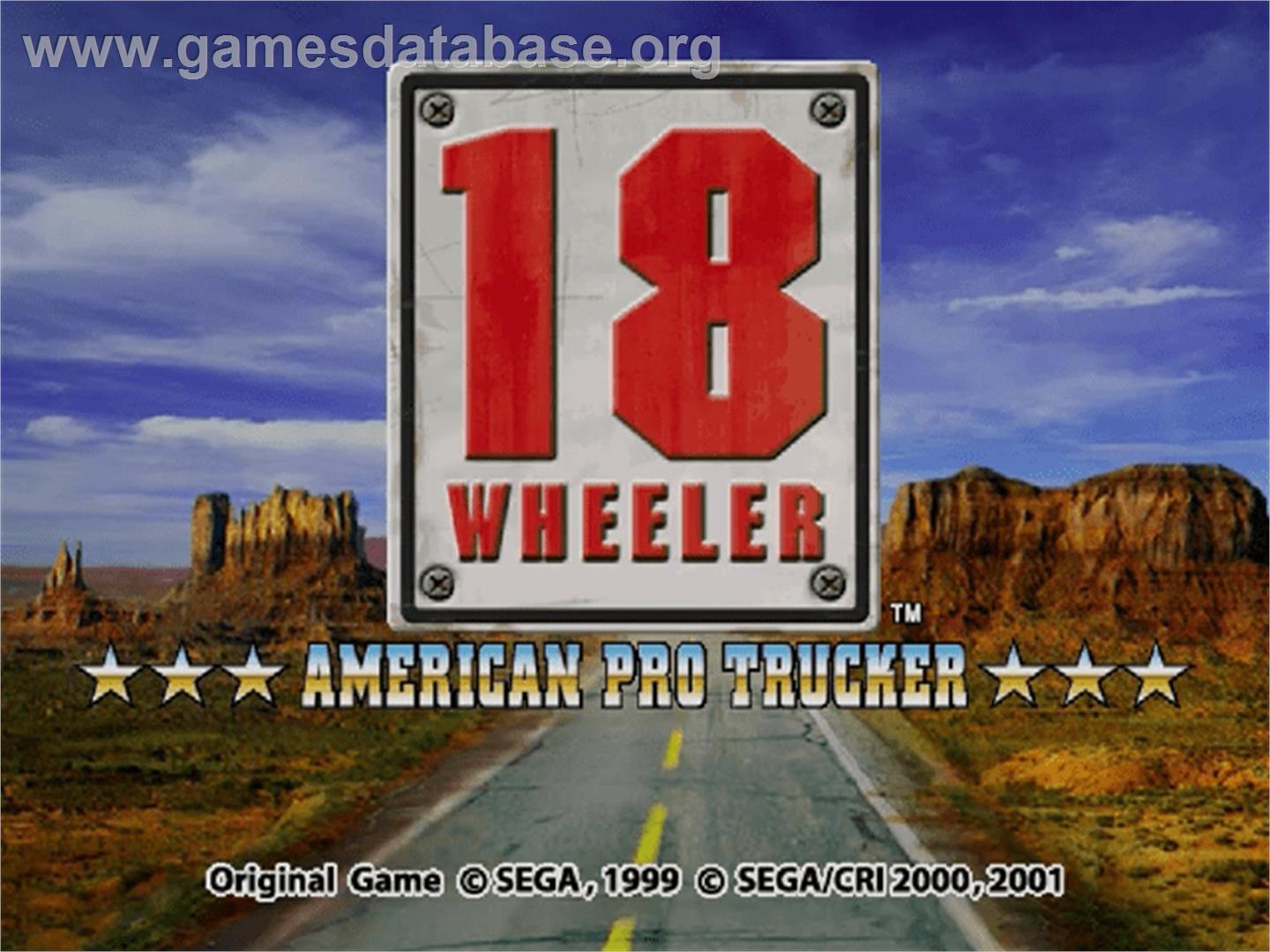 18 Wheeler: American Pro Trucker - Sega Dreamcast - Artwork - Title Screen