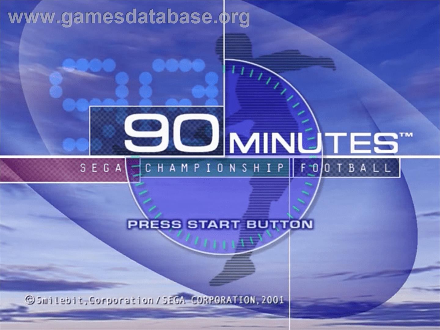 90 Minutes: Sega Championship Football - Sega Dreamcast - Artwork - Title Screen