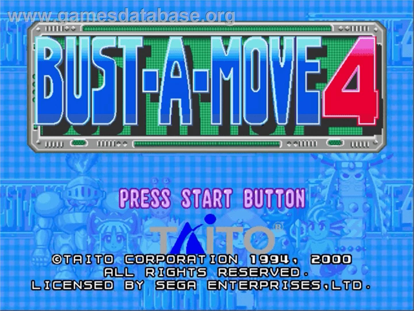 Bust a Move 4 - Sega Dreamcast - Artwork - Title Screen
