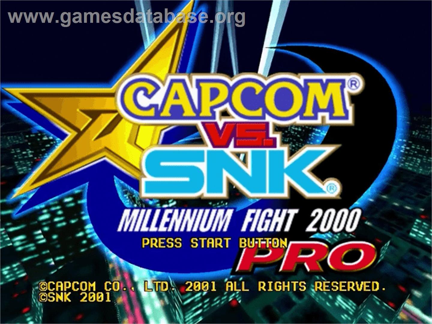 Capcom vs SNK Millennium Fight 2000 Pro - Sega Dreamcast - Artwork - Title Screen