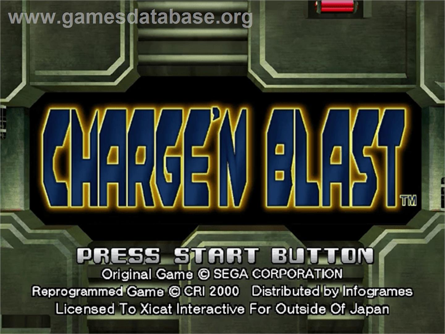 Charge 'n Blast - Sega Dreamcast - Artwork - Title Screen