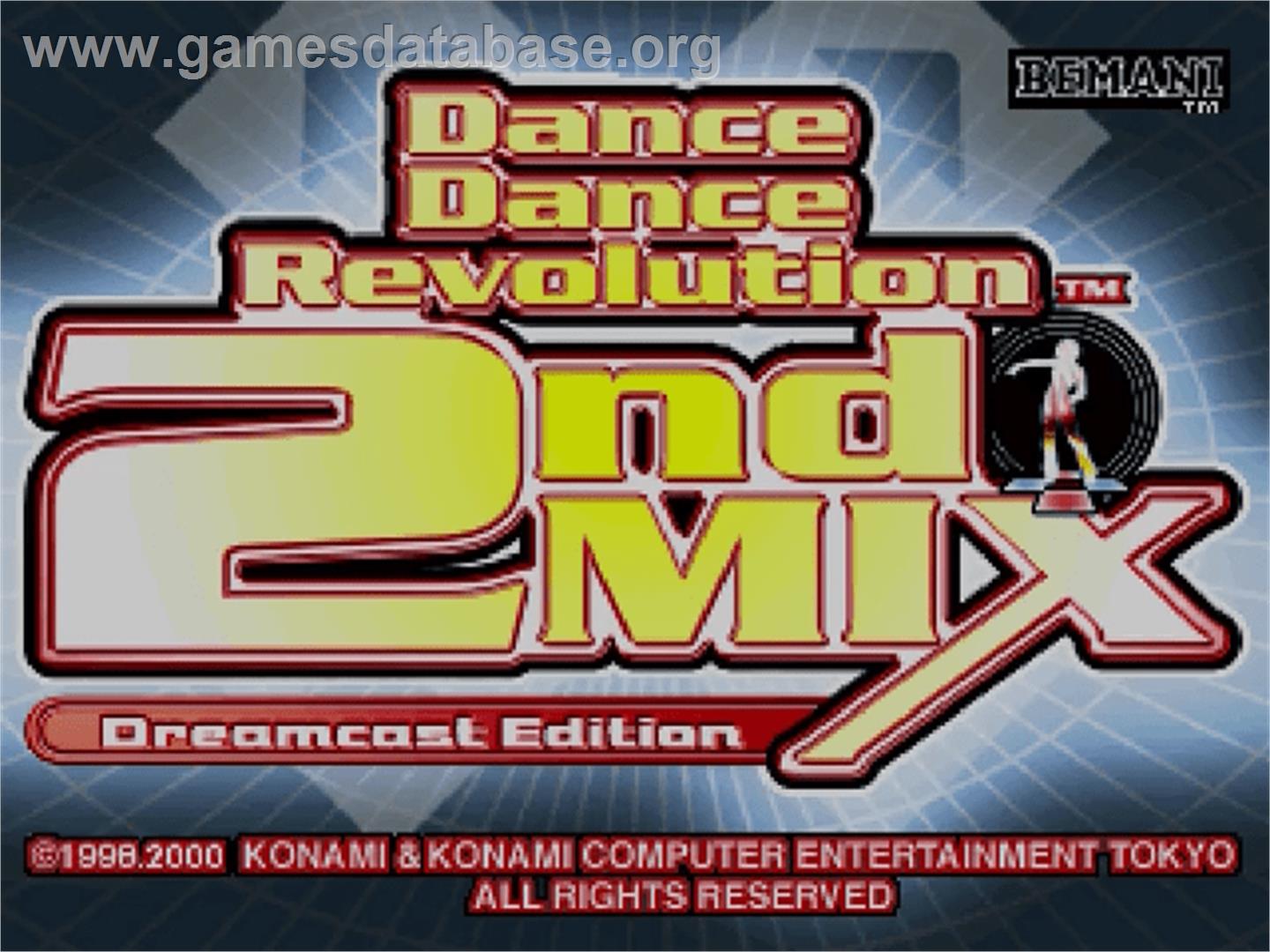 Dance Dance Revolution 2nd Mix - Sega Dreamcast - Artwork - Title Screen
