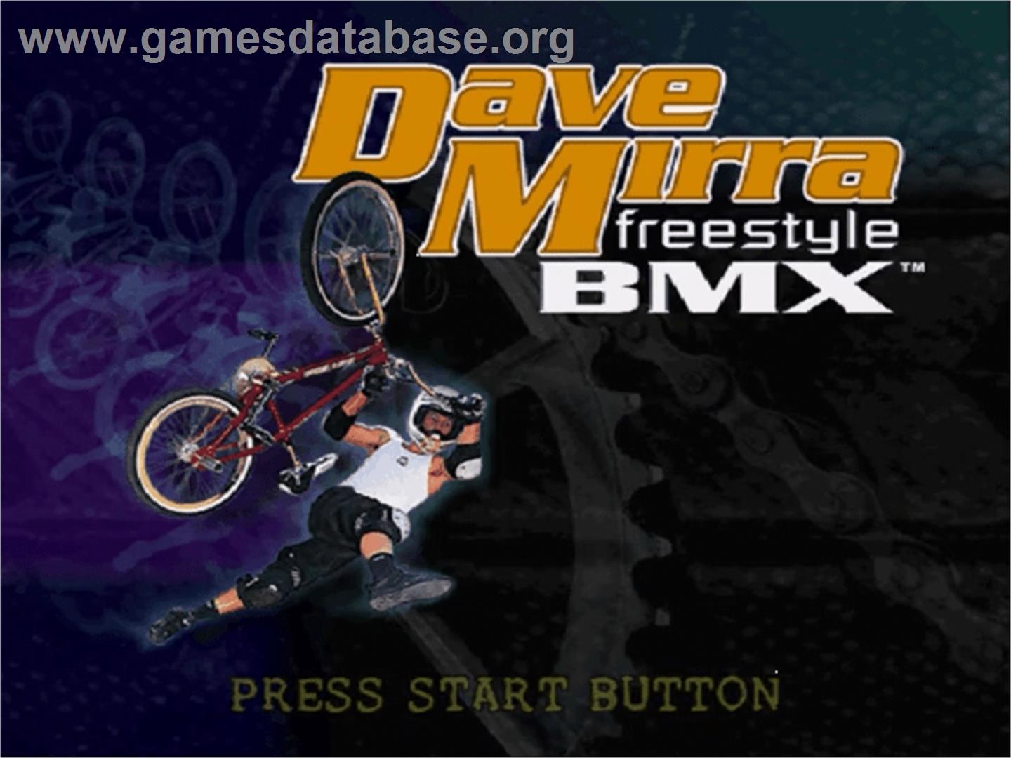 Dave Mirra Freestyle BMX - Sega Dreamcast - Artwork - Title Screen