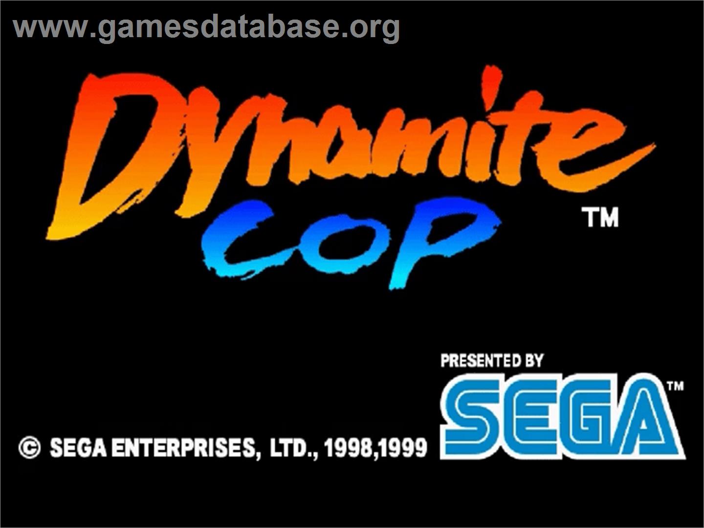 Dynamite Cop - Sega Dreamcast - Artwork - Title Screen