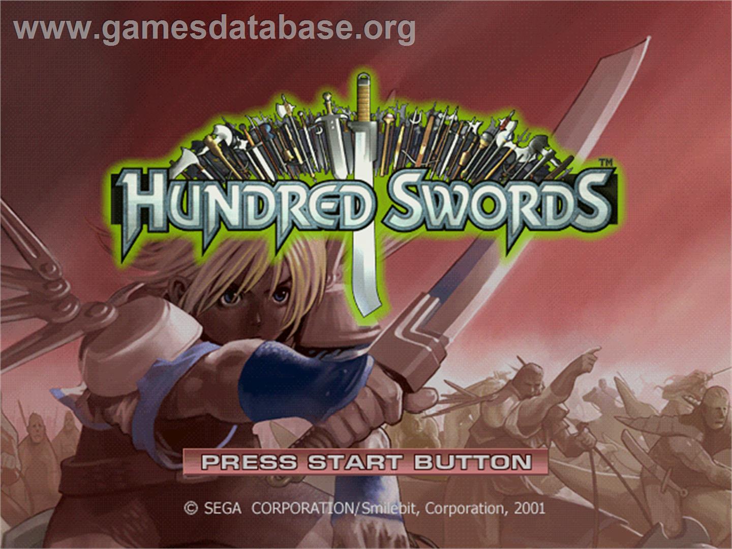 Hundred Swords - Sega Dreamcast - Artwork - Title Screen