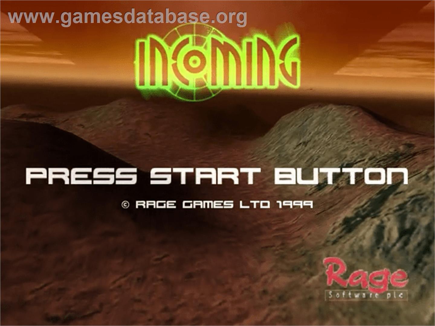 Incoming - Sega Dreamcast - Artwork - Title Screen